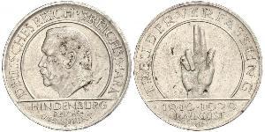 3 Reichsmark Weimarer Republik (1918-1933) Silber Paul von Hindenburg