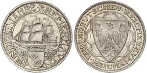 3 Reichsmark Weimarer Republik (1918-1933) Silber 