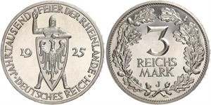 3 Reichsmark Weimar Republic (1918-1933) Silver 