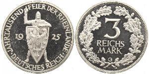 3 Reichsmark Weimar Republic (1918-1933) Silver 