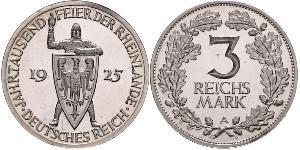 3 Reichsmark Weimar Republic (1918-1933) Silver 