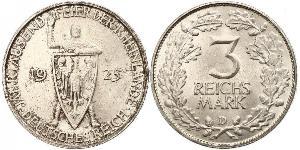 3 Reichsmark Weimar Republic (1918-1933) Silver 