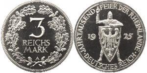 3 Reichsmark Weimar Republic (1918-1933) Silver 