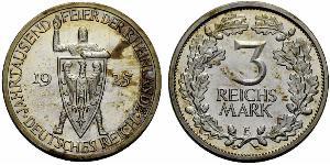 3 Reichsmark Weimar Republic (1918-1933) Silver 