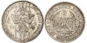 3 Reichsmark Веймарская республика (1918-1933) Серебро 