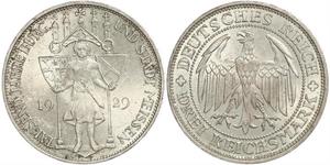 3 Reichsmark Веймарская республика (1918-1933) Серебро 