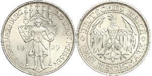 3 Reichsmark Веймарская республика (1918-1933) Серебро 
