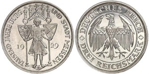 3 Reichsmark Веймарская республика (1918-1933) Серебро 