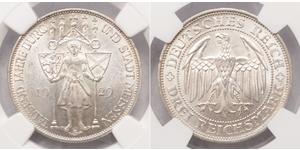 3 Reichsmark Веймарская республика (1918-1933) Серебро 