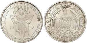 3 Reichsmark Веймарская республика (1918-1933) Серебро 