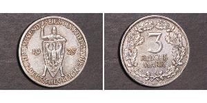 3 Reichsmark Веймарская республика (1918-1933) Серебро 