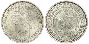 3 Reichsmark Веймарская республика (1918-1933) Серебро 