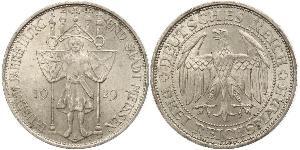 3 Reichsmark Веймарская республика (1918-1933) Серебро 
