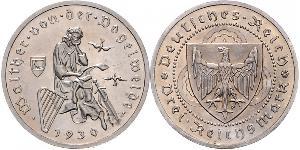 3 Reichsmark Веймарська республіка (1918-1933) Срібло 