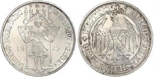 3 Reichsmark Веймарська республіка (1918-1933) Срібло 