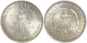 3 Reichsmark Веймарська республіка (1918-1933) Срібло 