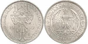 3 Reichsmark Веймарська республіка (1918-1933) Срібло 