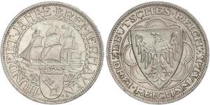 3 Reichsmark Веймарська республіка (1918-1933) Срібло 