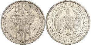 3 Reichsmark Веймарська республіка (1918-1933) Срібло 