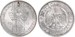 3 Reichsmark Веймарська республіка (1918-1933) Срібло 