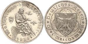 3 Reichsmark 魏瑪共和國 (1919 - 1933) 銀 