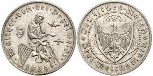 3 Reichsmark 魏瑪共和國 (1919 - 1933) 銀 