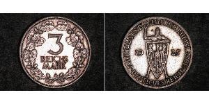 3 Reichsmark 魏瑪共和國 (1919 - 1933) 銀 