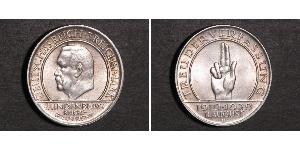 3 Reichsmark 魏瑪共和國 (1919 - 1933) 銀 保罗·冯·兴登堡 (1847 - 1934)
