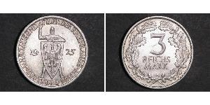 3 Reichsmark 魏瑪共和國 (1919 - 1933) 銀 