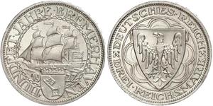 3 Reichsmark 魏瑪共和國 (1919 - 1933) 銀 