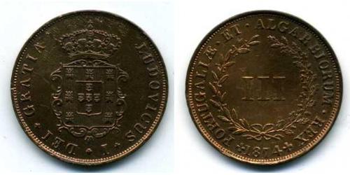 3 Reis Kingdom of Portugal (1139-1910) Kupfer 