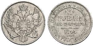 3 Rouble Empire russe (1720-1917) Platine Nicolas I (1796-1855)
