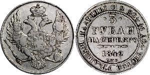 3 Rouble Empire russe (1720-1917) Platine Nicolas I (1796-1855)
