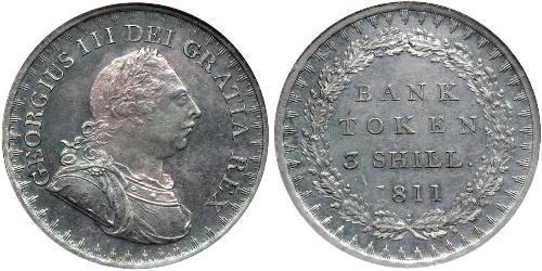 3 Shilling Vereinigtes Königreich von Großbritannien und Irland (1801-1922) Silber Georg III (1738-1820)