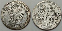 3 Грош Речь Посполитая (1569-1795) Серебро Stefan Batory (1533 - 1586)