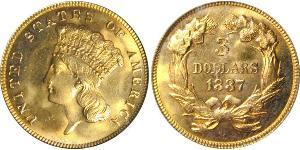 3 Долар США (1776 - ) Золото 