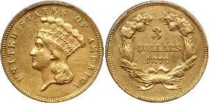 3 Долар США (1776 - ) Золото 