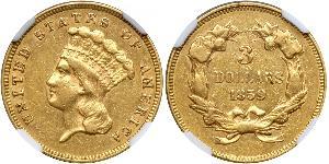 3 Долар США (1776 - ) Золото 