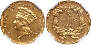 3 Долар США (1776 - ) Золото 