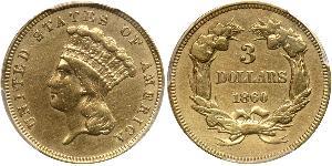 3 Долар США (1776 - ) Золото 