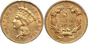 3 Долар США (1776 - ) Золото 