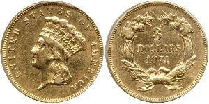 3 Долар США (1776 - ) Золото 
