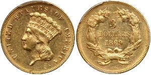 3 Долар США (1776 - ) Золото 