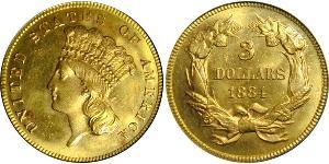 3 Долар США (1776 - ) Золото 