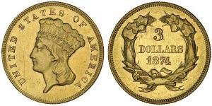 3 Долар США (1776 - ) Золото 