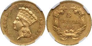 3 Долар США (1776 - ) Золото 