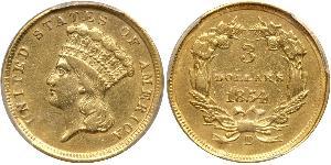3 Долар США (1776 - ) Золото 