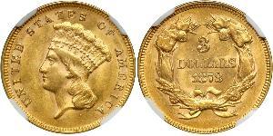 3 Доллар США (1776 - ) Золото 