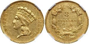 3 Доллар США (1776 - ) Золото 