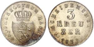 3 Крейцер Великое герцогство Гессен (1806 - 1918) Серебро 